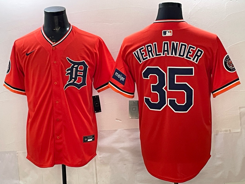 Men Detroit Tigers #35 Verlander orange Game Nike MLB Jersey03210012->->MLB Jersey